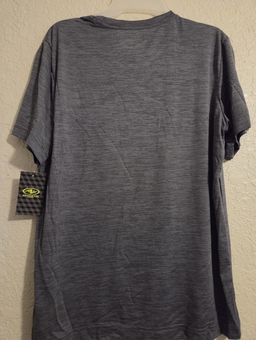 Athletic Works Men's Short Sleeve Heather Gray Space-Dye Performance Tee Sz M